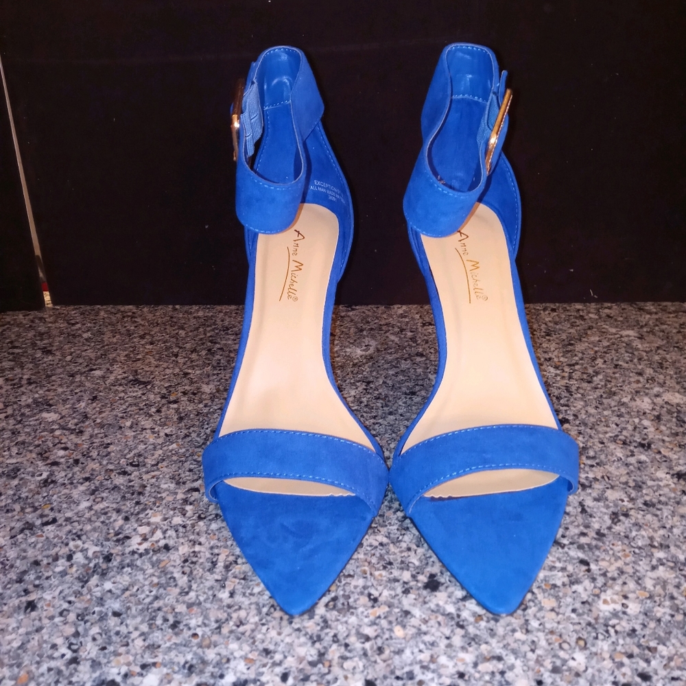 Sexy Blue Ankle Strap Heels